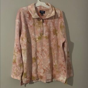 Chaps Multicolor Tie-Dye Half-Zip Pullover